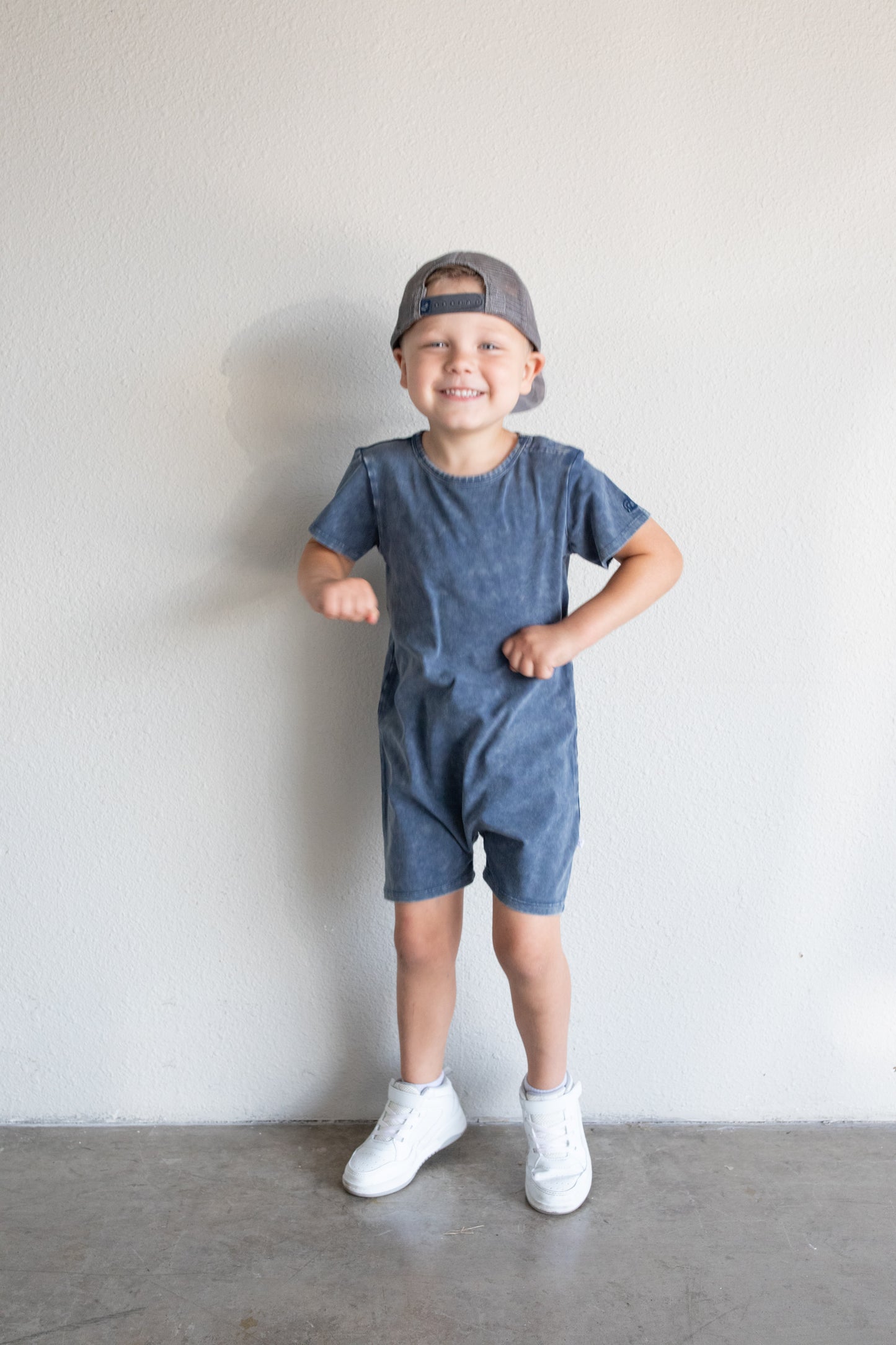 Acid Wash Romper - Sargasso Sea