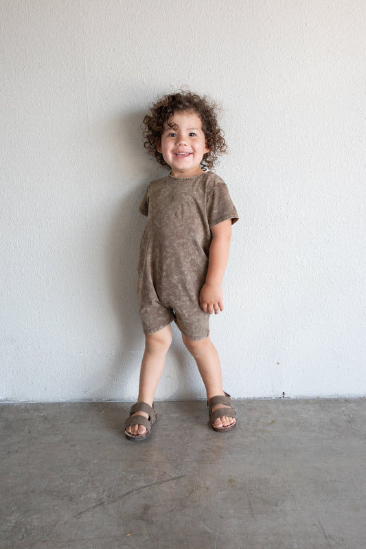 Acid Wash Romper - Dark Earth