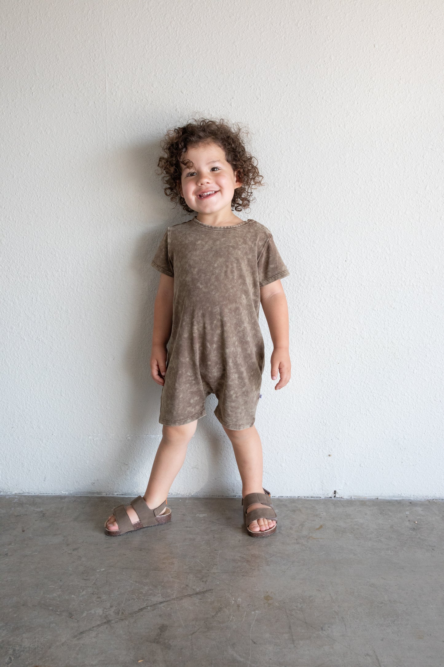 Acid Wash Romper - Dark Earth