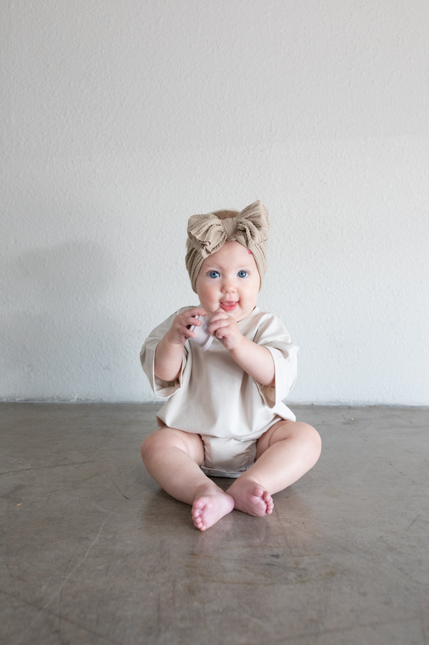 Oversized Tee Bubble Romper - Moonbeam