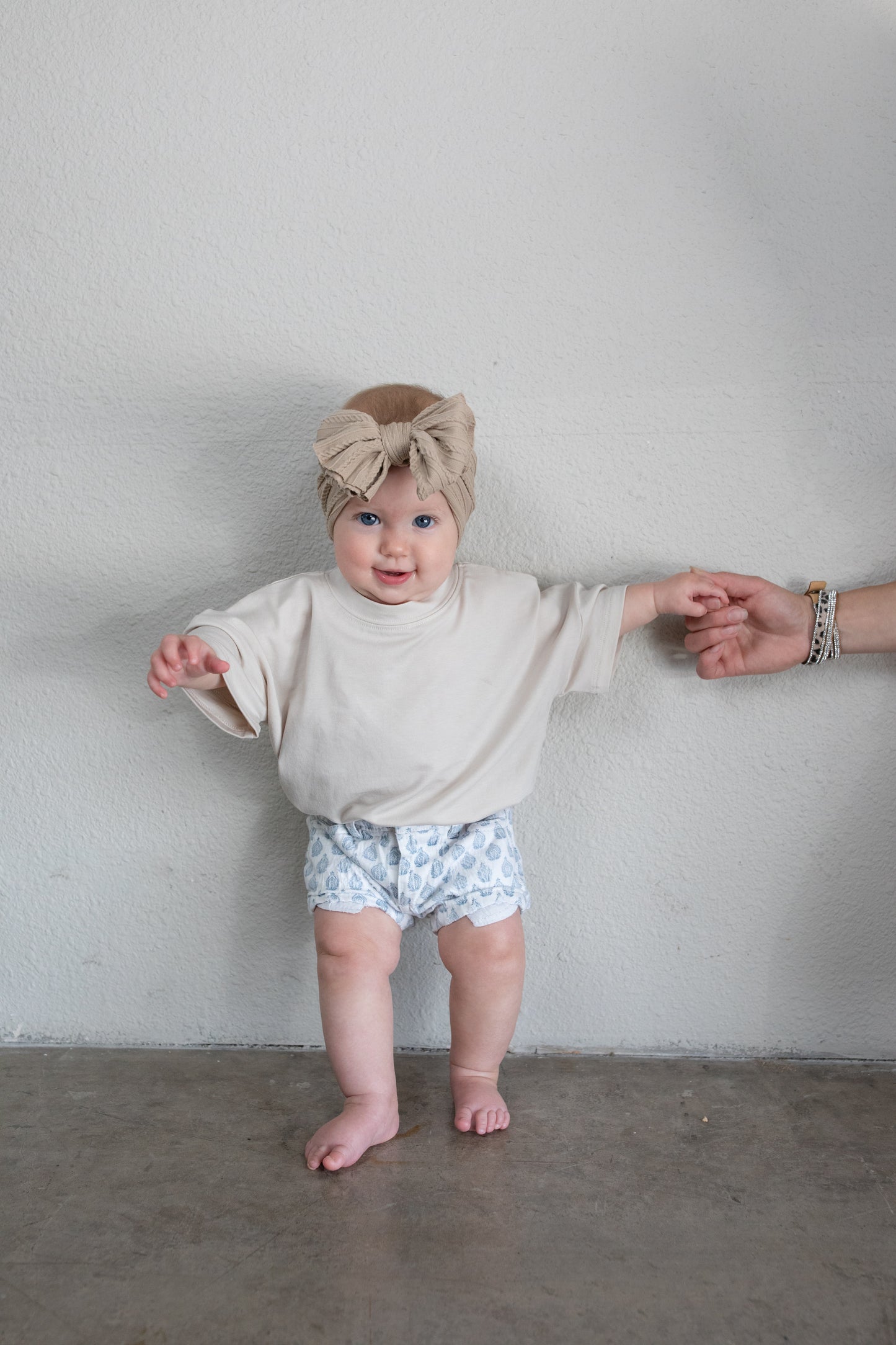 Oversized Tee Bubble Romper - Moonbeam