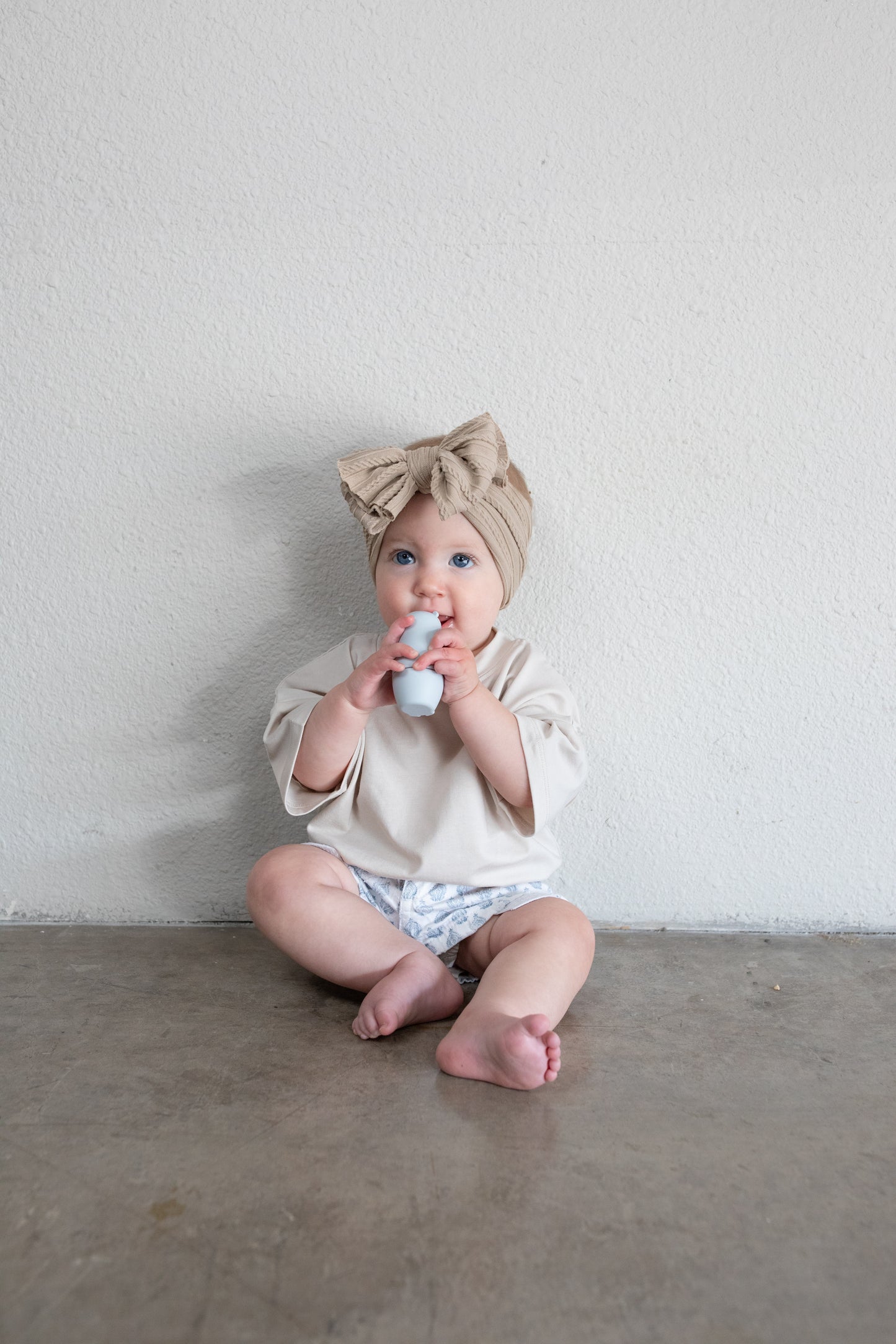Oversized Tee Bubble Romper - Moonbeam