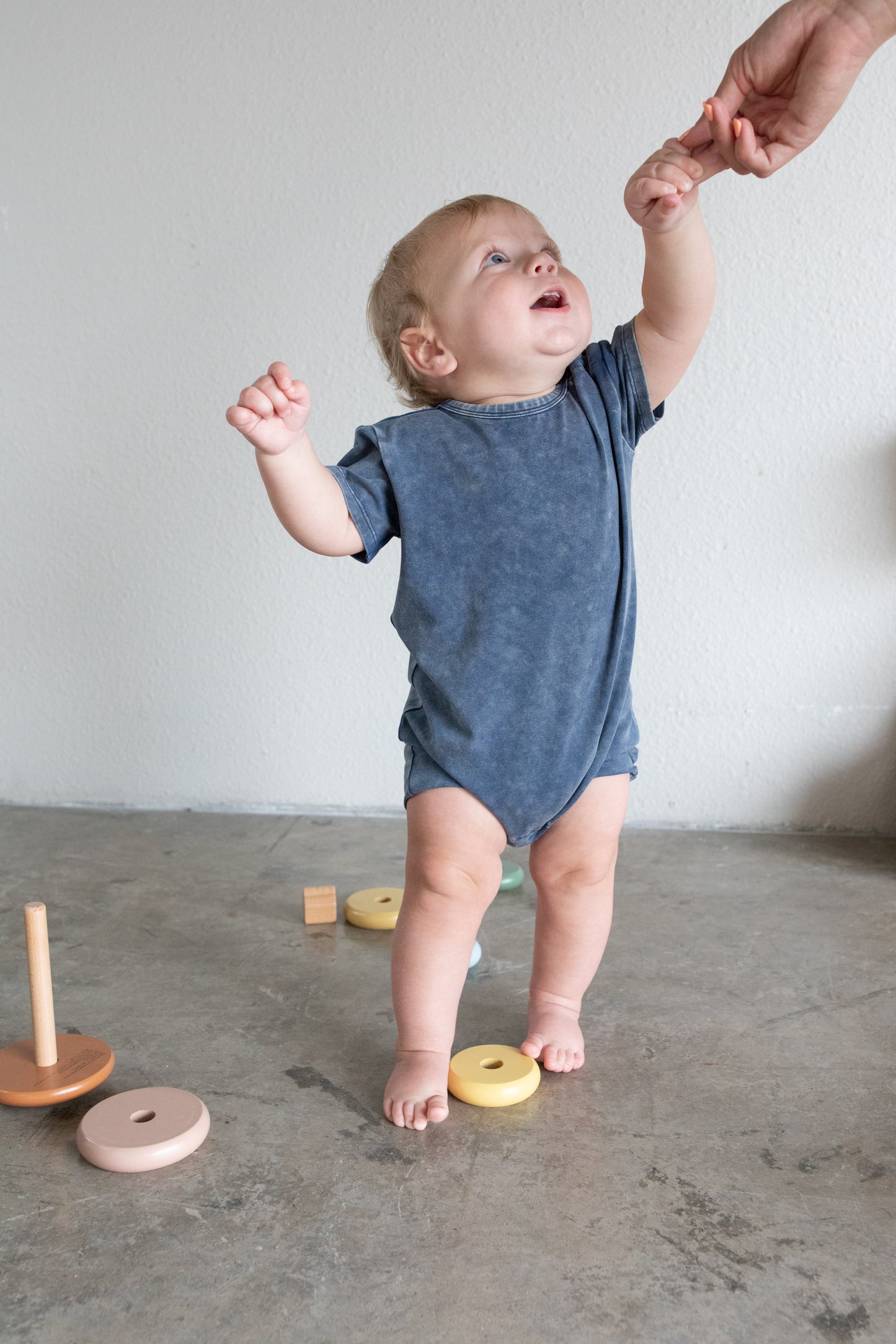 Acid Wash Romper - Sargasso Sea