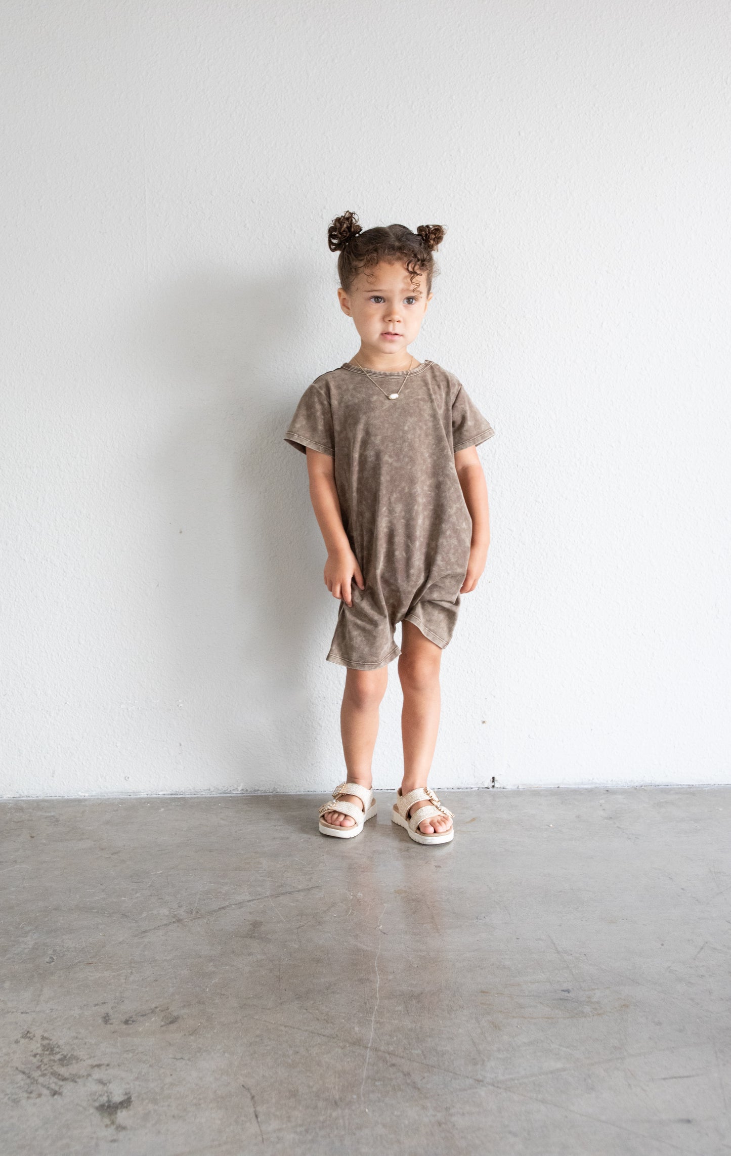 Acid Wash Romper - Dark Earth