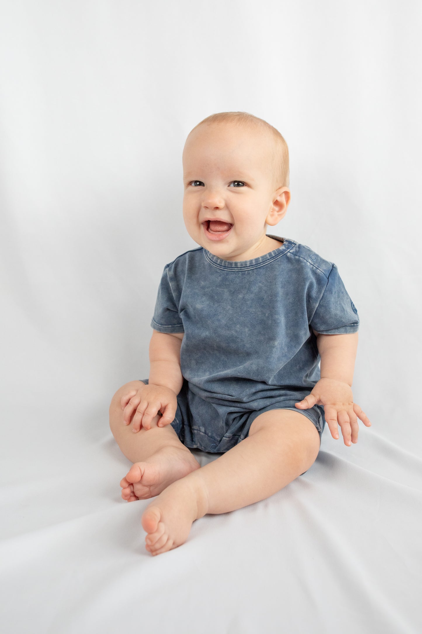 Acid Wash Romper - Sargasso Sea