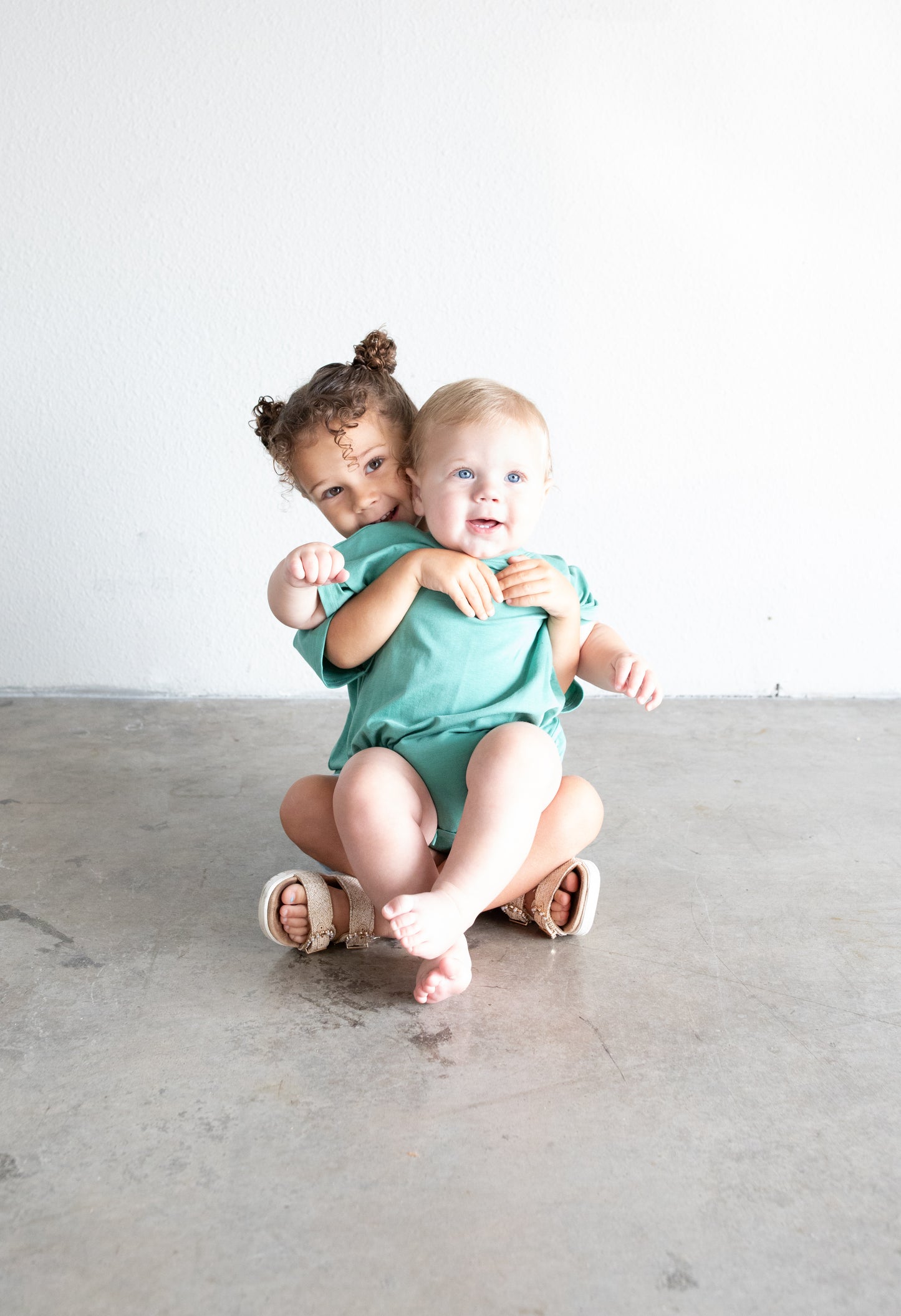Oversized Tee Bubble Romper - Feldspar