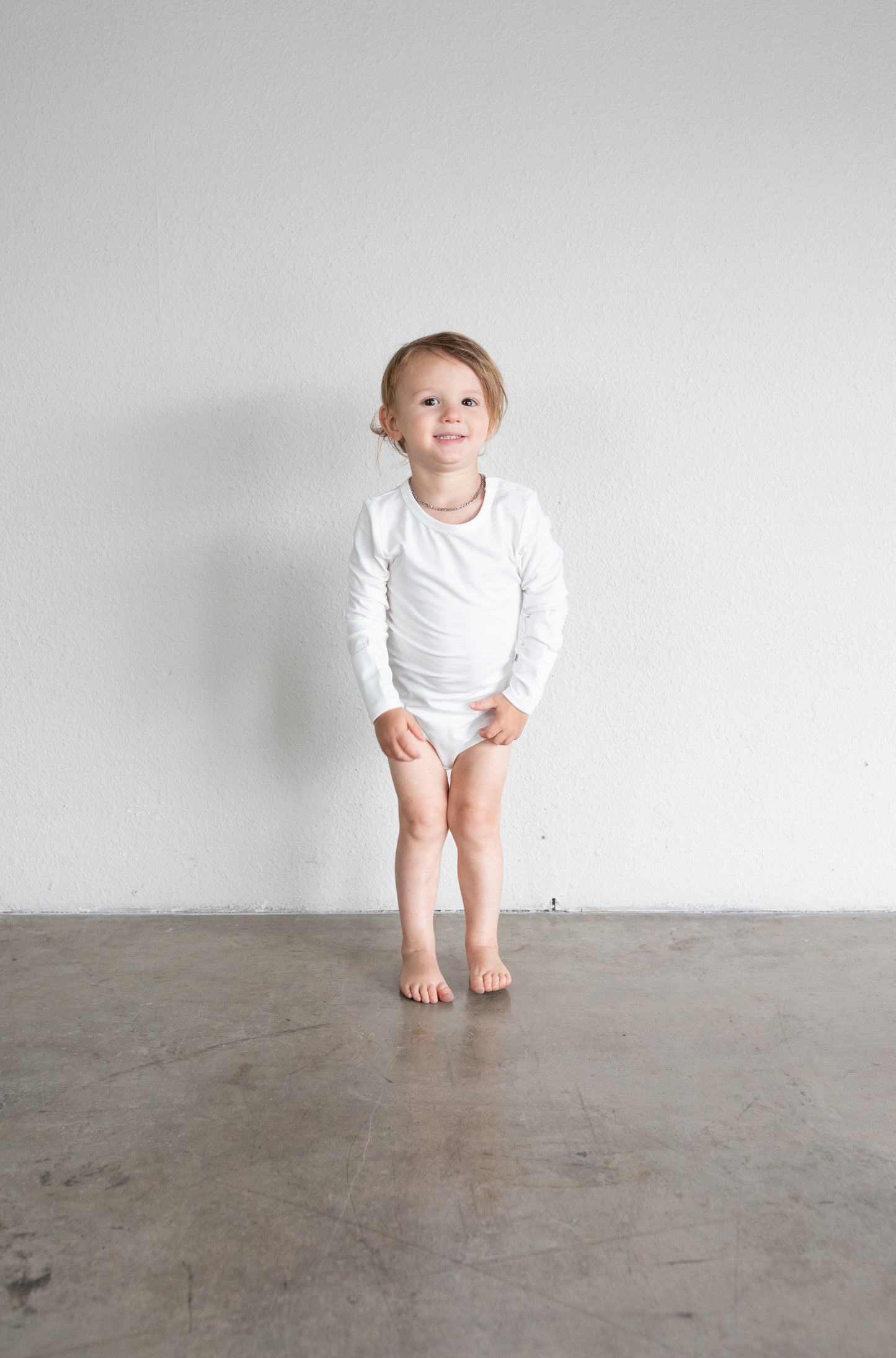Base Layer Long Sleeve Bodysuit - White