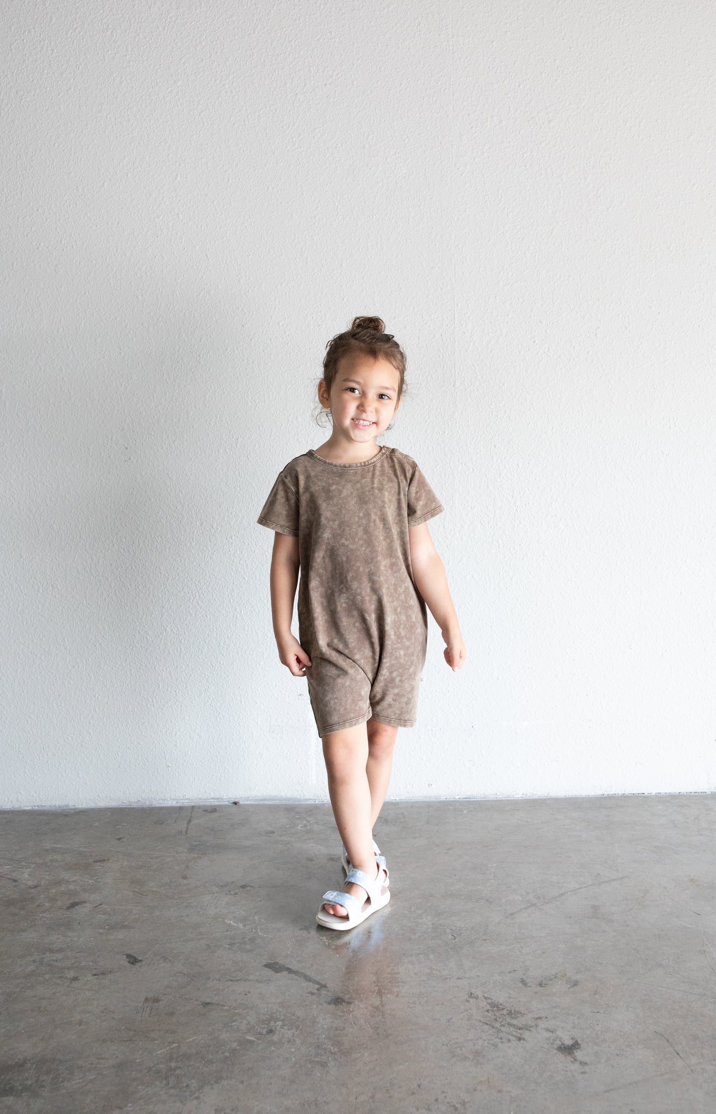 Acid Wash Romper - Dark Earth