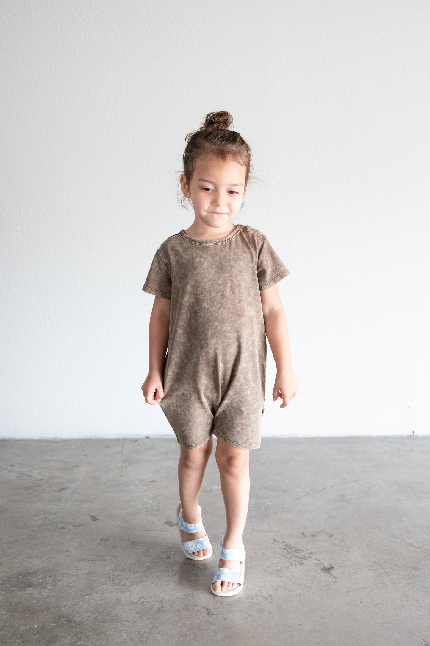 Acid Wash Romper - Dark Earth