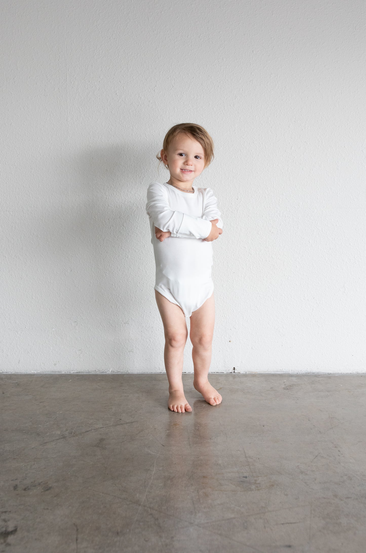 Base Layer Long Sleeve Bodysuit - White