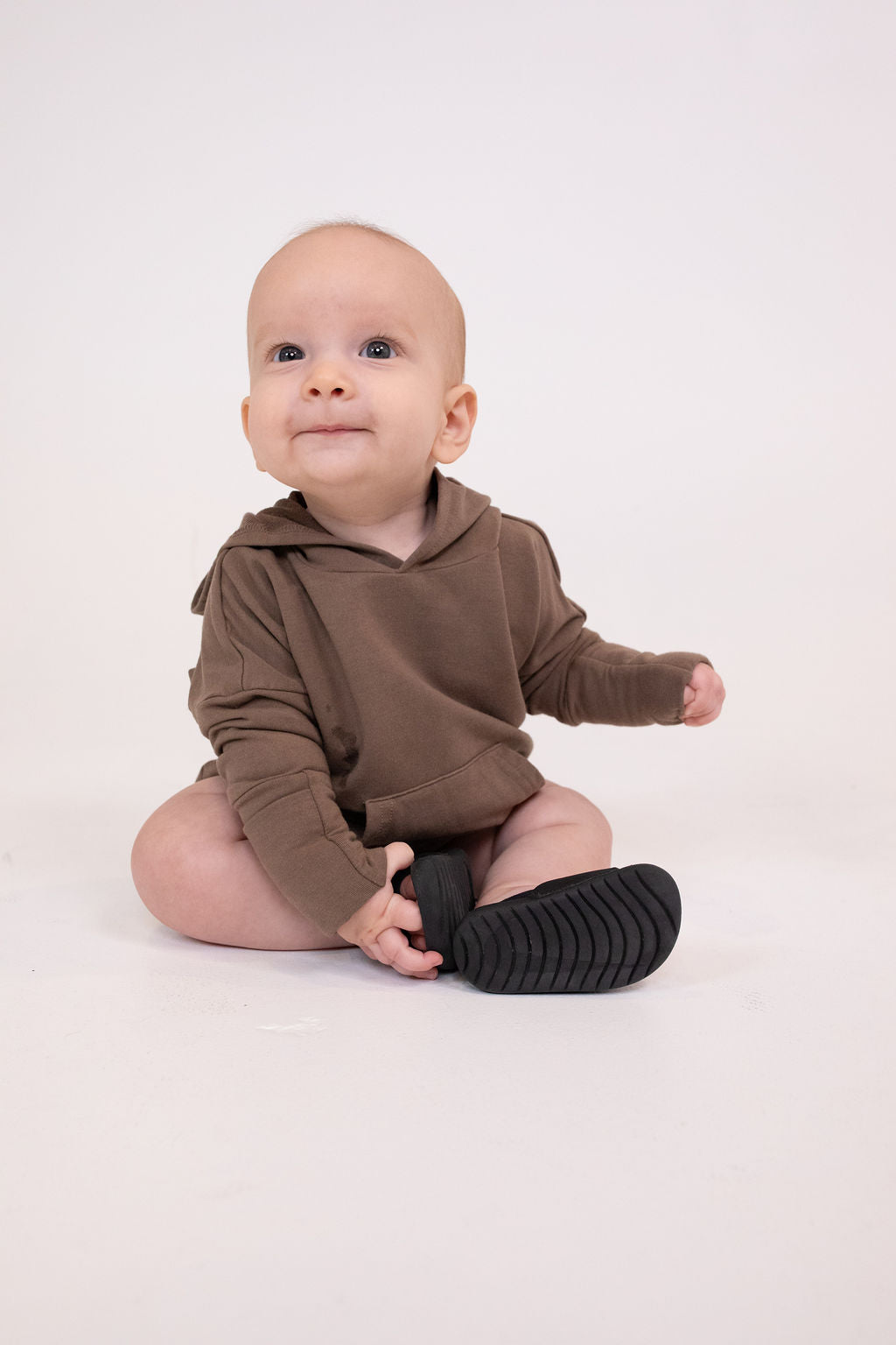 Hooded Bubble Romper - Coffee