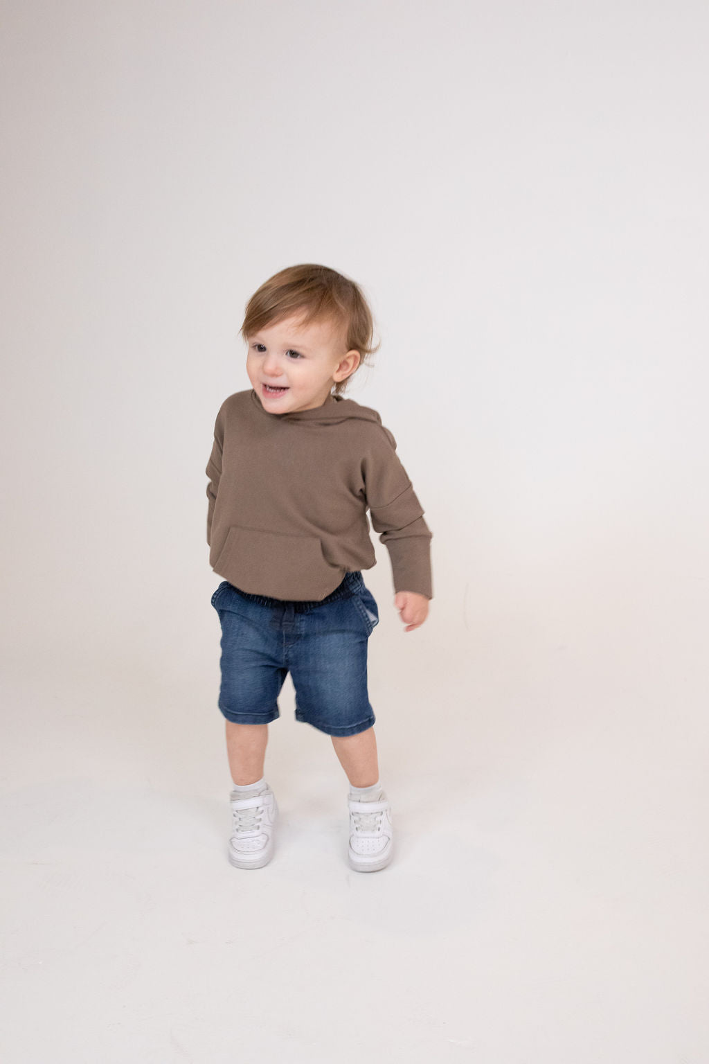 Hooded Bubble Romper - Coffee