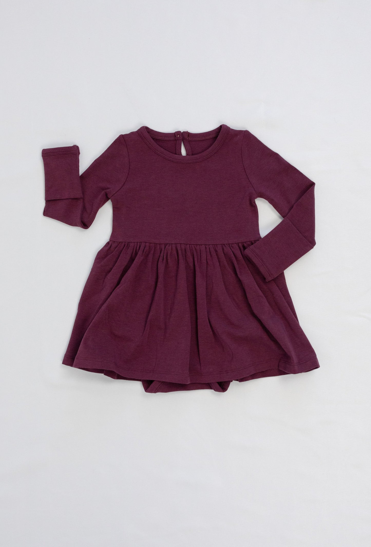 Long Sleeve Onesie Dress - Italian Plum