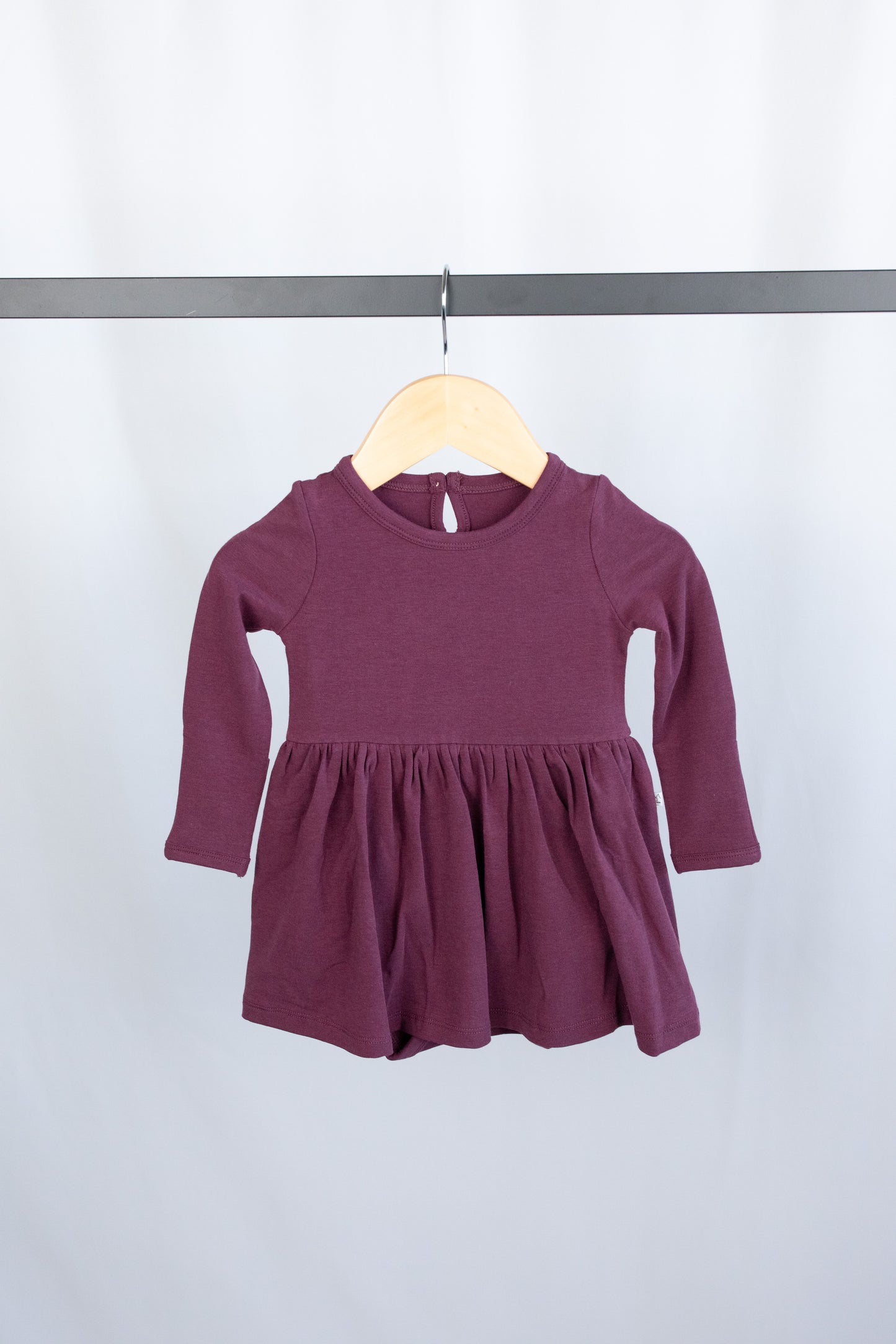 Long Sleeve Onesie Dress - Italian Plum