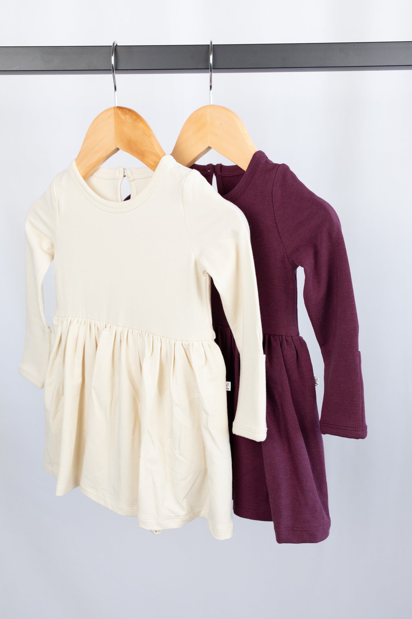 Long Sleeve Onesie Dress - Almond Milk