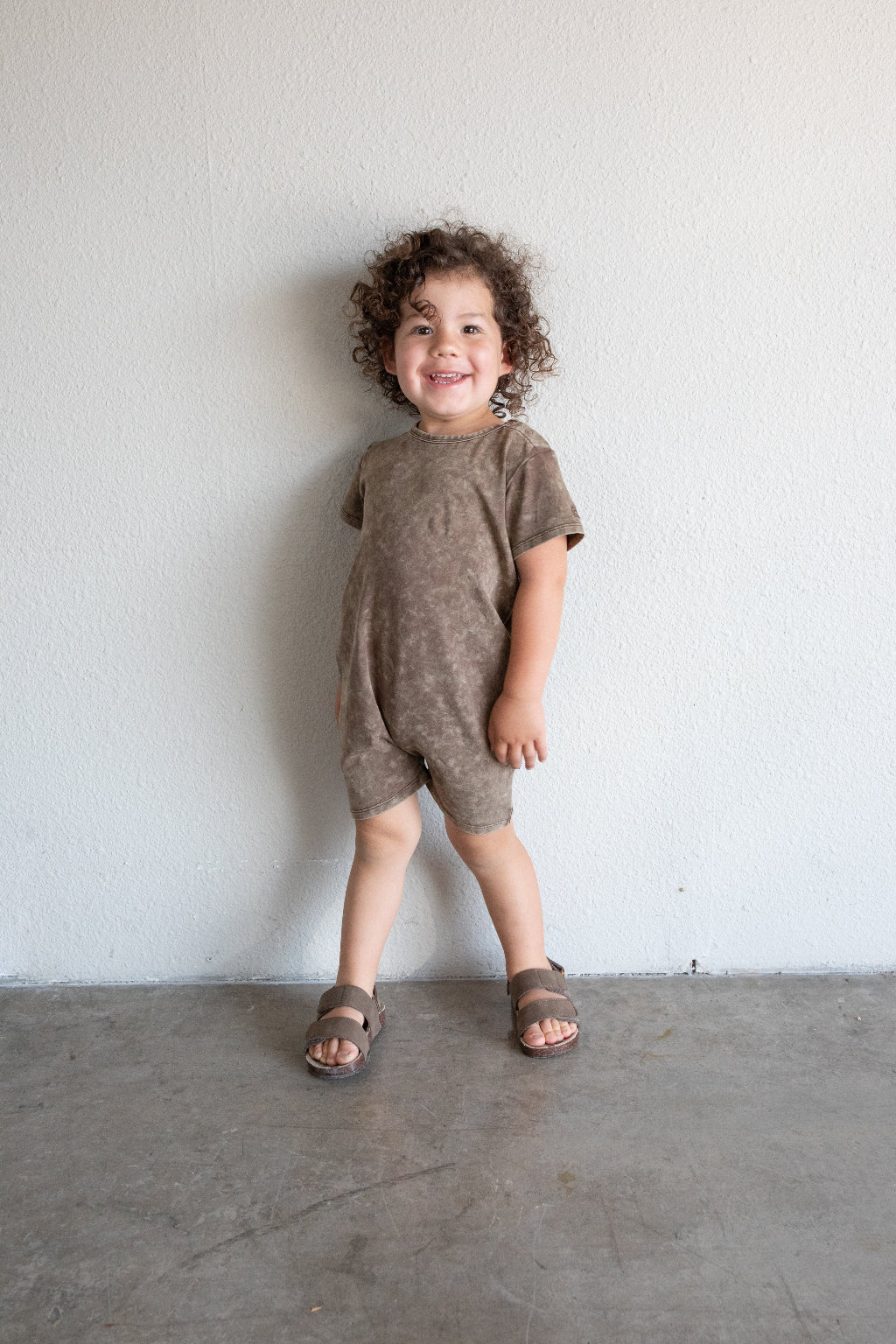 Acid Wash Romper - Dark Earth