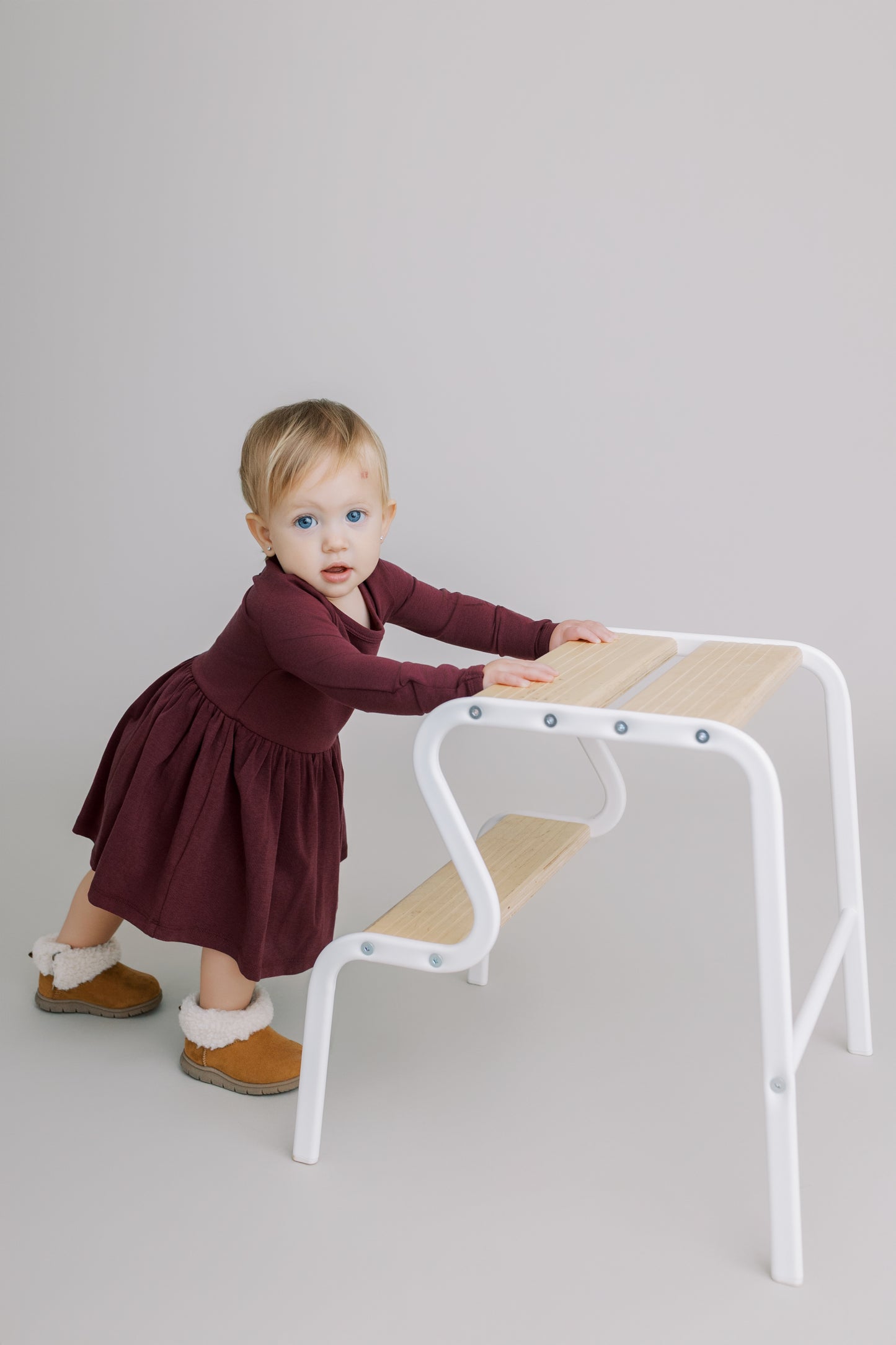 Long Sleeve Onesie Dress - Italian Plum