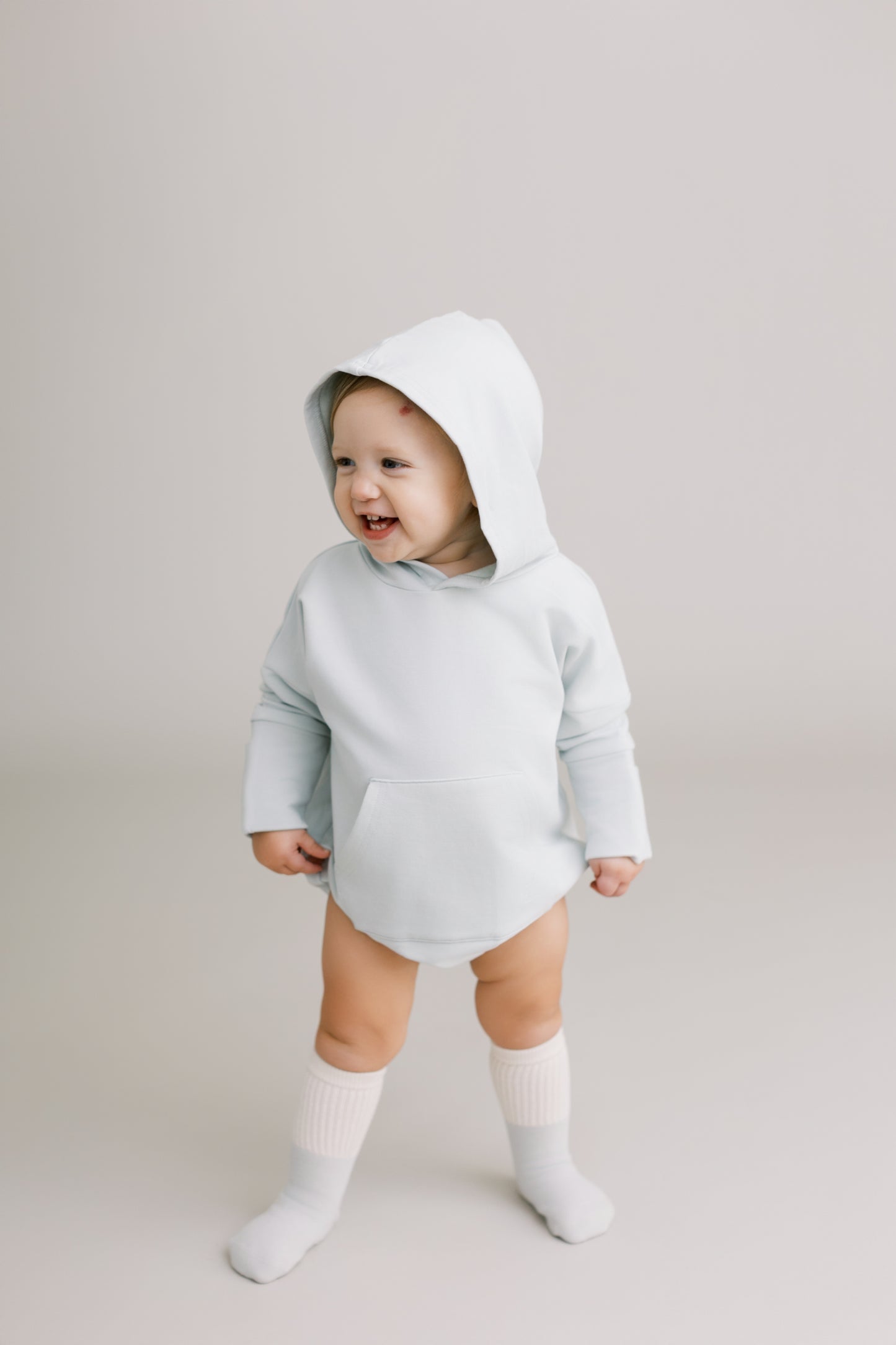 Hooded Bubble Romper - Sea Breeze