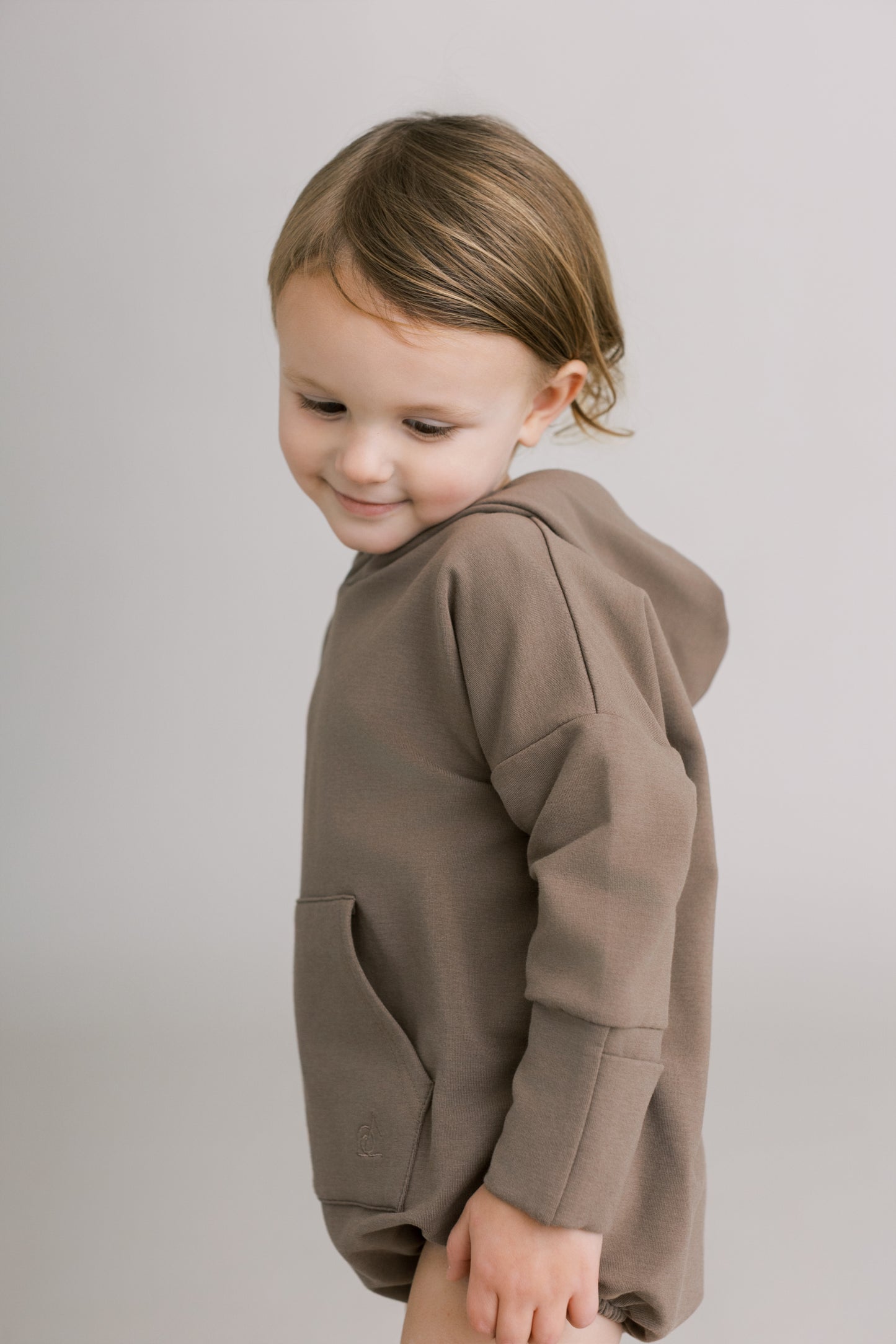 Hooded Bubble Romper - Coffee