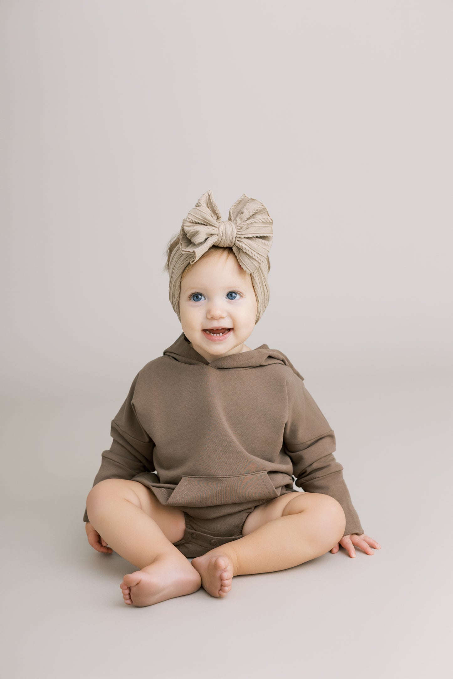 Hooded Bubble Romper - Coffee