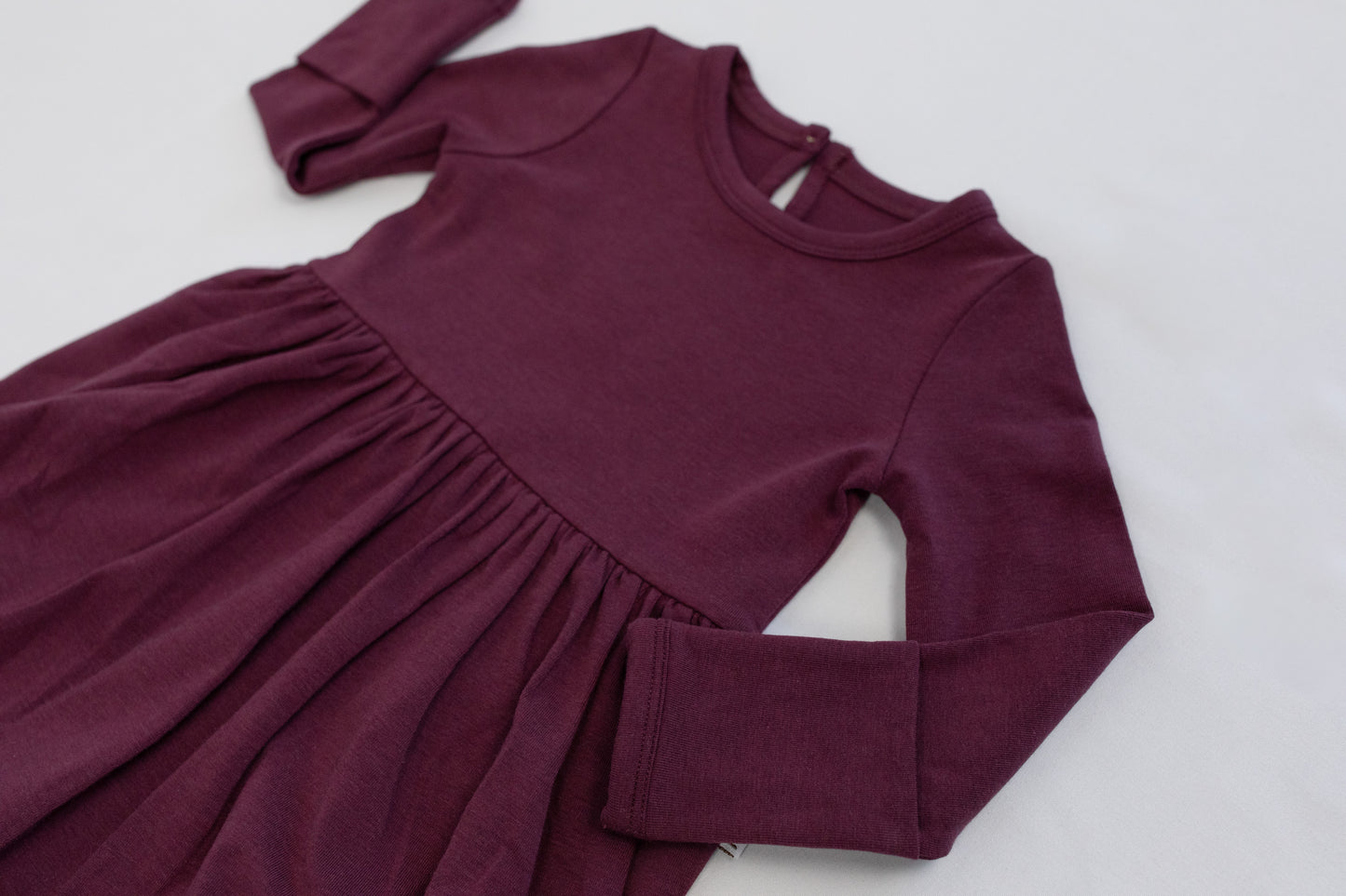 Long Sleeve Onesie Dress - Italian Plum