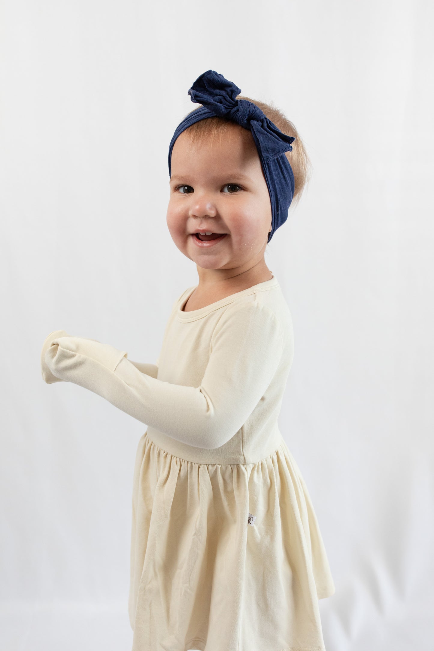 Long Sleeve Onesie Dress - Almond Milk